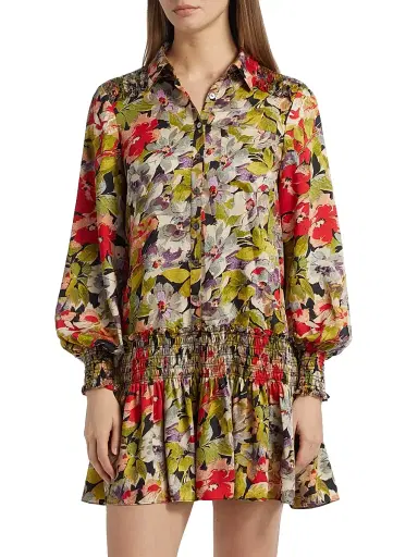 Cinq à Sept Women's Canyon Bloom Damia Floral Minidress - Black Multi | Thumbnail 3