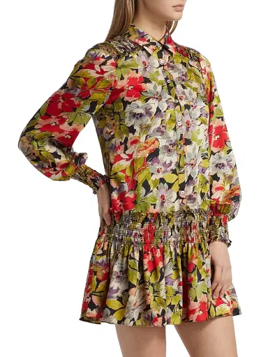 Cinq à Sept Women's Canyon Bloom Damia Floral Minidress - Black Multi | Thumbnail 4