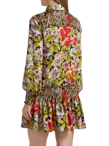 Cinq à Sept Women's Canyon Bloom Damia Floral Minidress - Black Multi | Thumbnail 5