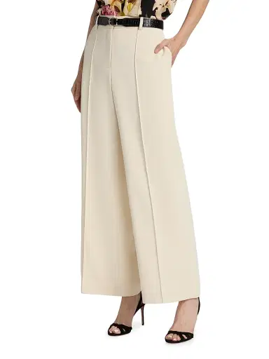 Elie Tahari Women's Jana Pintuck Relaxed-Fit Pants - Desert Sand | Thumbnail 3