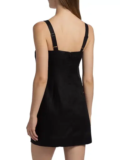 Veronica Beard Women's Nico Linen Minidress - Black | Thumbnail 5