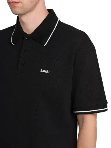 AMIRI Men's Logo Cotton Polo Shirt - Black - Size Small | Thumbnail 6 AMIRI Men's Logo Cotton Polo Shirt - Black - Size Small | Thumbnail 6