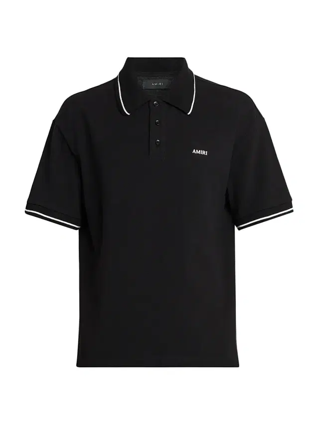 Amiri Men's Logo Cotton Polo Shirt - Black