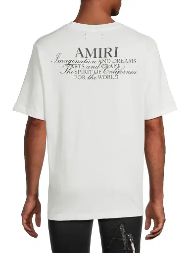 AMIRI Men's Spirit Logo Cotton Crewneck T-Shirt - Ivory - Size Small | Thumbnail 5 AMIRI Men's Spirit Logo Cotton Crewneck T-Shirt - Ivory - Size Small | Thumbnail 5
