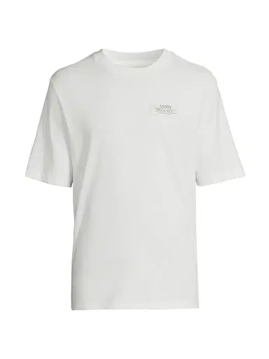 AMIRI Men's Spirit Logo Cotton Crewneck T-Shirt - Ivory - Size Small | Thumbnail 1 AMIRI Men's Spirit Logo Cotton Crewneck T-Shirt - Ivory - Size Small | Thumbnail 1