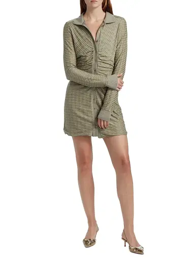 Ramy Brook Women's Ivette Textured Stripe Mini-Shirtdress | Thumbnail 2
