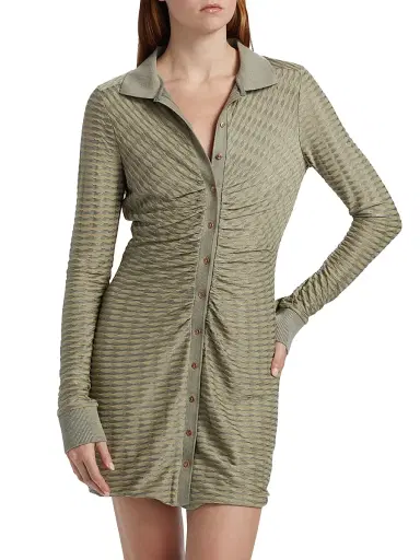 Ramy Brook Women's Ivette Textured Stripe Mini-Shirtdress | Thumbnail 3