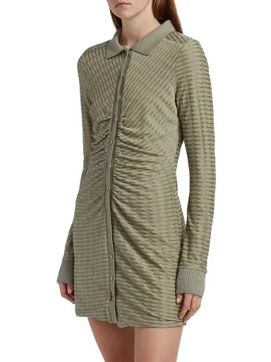 Ramy Brook Women's Ivette Textured Stripe Mini-Shirtdress | Thumbnail 4
