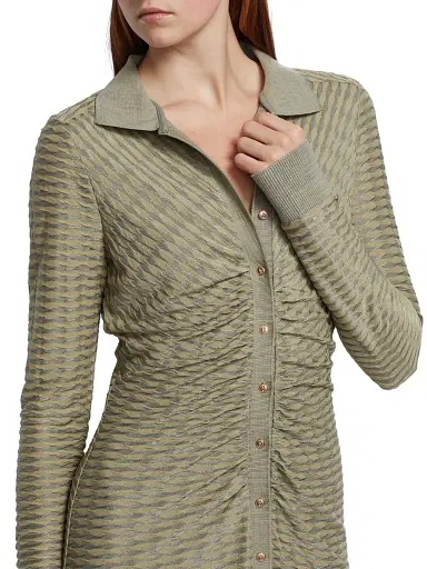 Ramy Brook Women's Ivette Textured Stripe Mini-Shirtdress | Thumbnail 6