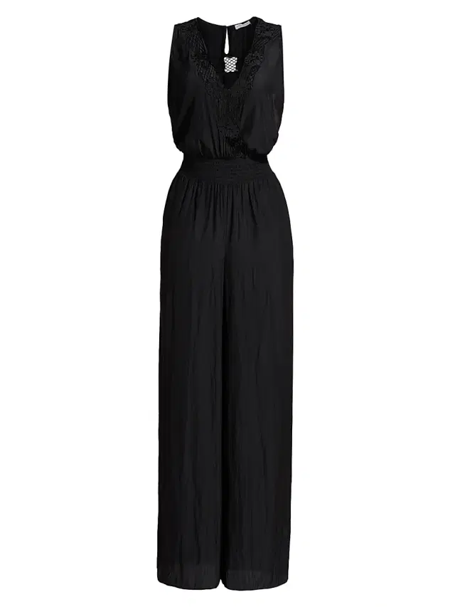 Ramy Brook Women's Nayeli Lace-Trimmed Jumpsuit - Black