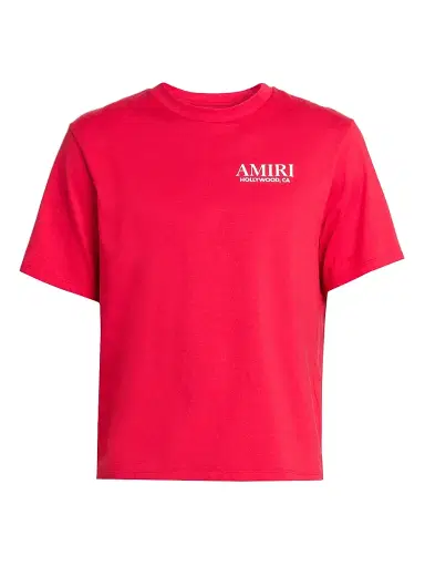 AMIRI Men's Bones Stacked Cotton Crewneck T-Shirt - Red - Size Medium | Thumbnail 1