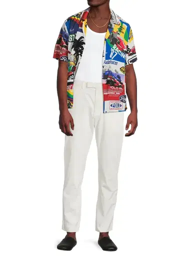 Polo Ralph Lauren Men's Classic-Fit Racing-Print Camp Shirt - Race Poster | Thumbnail 2