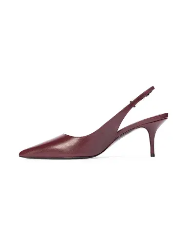 Black Suede Studio Women's Branca 65MM Slingback Pumps - Bordeaux Leather | Thumbnail 3 Black Suede Studio Women's Branca 65MM Slingback Pumps - Bordeaux Leather | Thumbnail 3