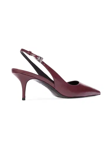 Black Suede Studio Women's Branca 65MM Slingback Pumps - Bordeaux Leather | Thumbnail 4 Black Suede Studio Women's Branca 65MM Slingback Pumps - Bordeaux Leather | Thumbnail 4