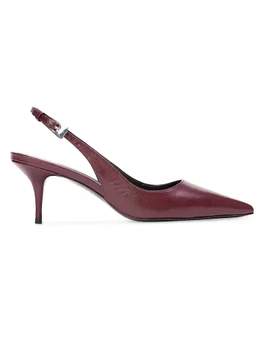 Black Suede Studio Women's Branca 65MM Slingback Pumps - Bordeaux Leather | Thumbnail 1 Black Suede Studio Women's Branca 65MM Slingback Pumps - Bordeaux Leather | Thumbnail 1