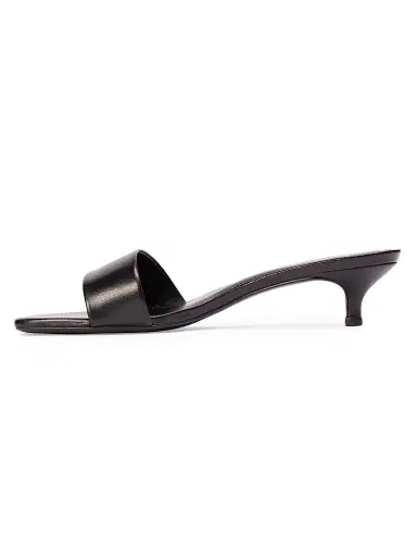Black Suede Studio Women's Avery 35MM Slip-On Sandals - Black Leather - Size 12 | Thumbnail 3 Black Suede Studio Women's Avery 35MM Slip-On Sandals - Black Leather - Size 12 | Thumbnail 3