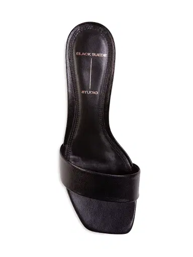 Black Suede Studio Women's Avery 35MM Slip-On Sandals - Black Leather - Size 12 | Thumbnail 5 Black Suede Studio Women's Avery 35MM Slip-On Sandals - Black Leather - Size 12 | Thumbnail 5