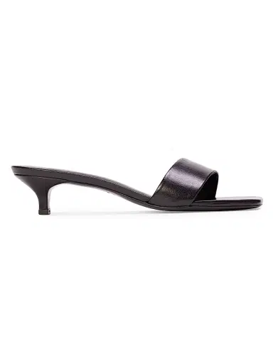 Black Suede Studio Women's Avery 35MM Slip-On Sandals - Black Leather - Size 12 | Thumbnail 1 Black Suede Studio Women's Avery 35MM Slip-On Sandals - Black Leather - Size 12 | Thumbnail 1