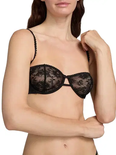 Kiki de Montparnasse Women's Jardin D'oeillet Lace Underwire Balconette Bra - Black | Thumbnail 5 Kiki de Montparnasse Women's Jardin D'oeillet Lace Underwire Balconette Bra - Black | Thumbnail 5