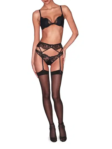 Fleur du Mal Women's Frankie Lace Thong - Black - Size XL | Thumbnail 2