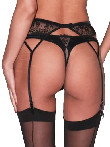 Fleur du Mal Women's Frankie Lace Thong - Black - Size XL | Thumbnail 5