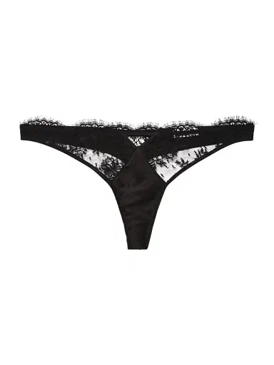 Fleur du Mal Women's Frankie Lace Thong - Black - Size XL | Thumbnail 1