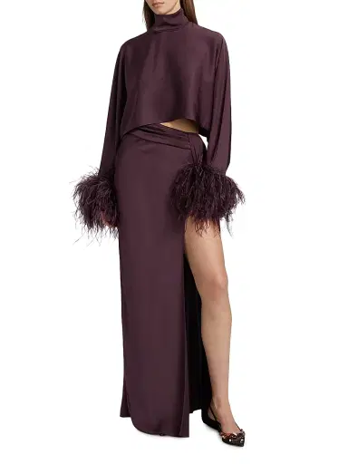 Lapointe Women's Satin Slit Maxi Skirt | Thumbnail 2 Lapointe Women's Satin Slit Maxi Skirt | Thumbnail 2