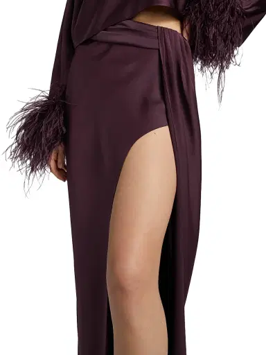 Lapointe Women's Satin Slit Maxi Skirt | Thumbnail 6 Lapointe Women's Satin Slit Maxi Skirt | Thumbnail 6