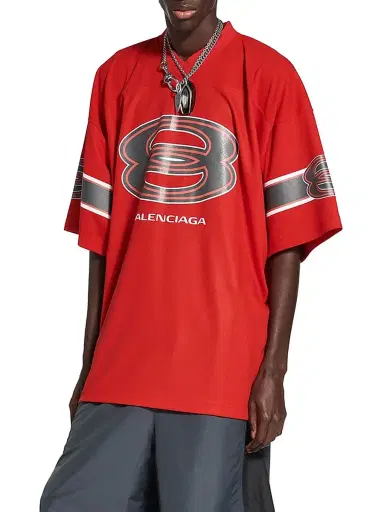 Balenciaga Men's American Football T-Shirt - Red - Size XXL | Thumbnail 3 Balenciaga Men's American Football T-Shirt - Red - Size XXL | Thumbnail 3