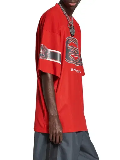 Balenciaga Men's American Football T-Shirt - Red - Size XXL | Thumbnail 4 Balenciaga Men's American Football T-Shirt - Red - Size XXL | Thumbnail 4