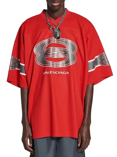 Balenciaga Men's American Football T-Shirt - Red - Size XXL | Thumbnail 6 Balenciaga Men's American Football T-Shirt - Red - Size XXL | Thumbnail 6