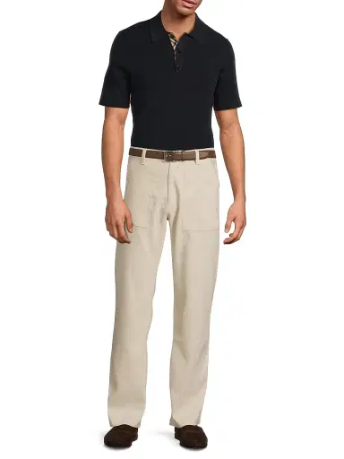 Burberry Men's Marcus Wool Polo Shirt - Navy - Size XXL | Thumbnail 2
