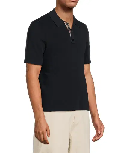 Burberry Men's Marcus Wool Polo Shirt - Navy - Size XXL | Thumbnail 4
