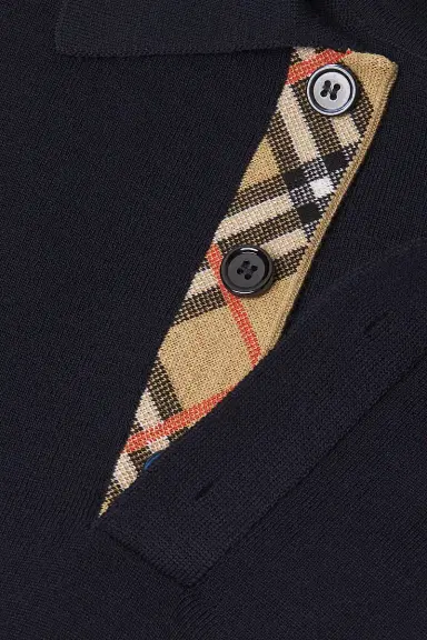 Burberry Men's Marcus Wool Polo Shirt - Navy - Size XXL | Thumbnail 6