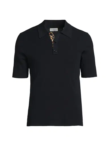 Burberry Men's Marcus Wool Polo Shirt - Navy - Size XXL | Thumbnail 1
