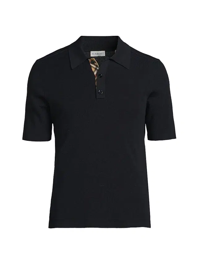 Burberry Men's Marcus Wool Polo Shirt - Navy