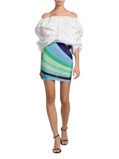 Pucci Women's Ruched Cotton Poplin Top - Bianco | Thumbnail 2 Pucci Women's Ruched Cotton Poplin Top - Bianco | Thumbnail 2