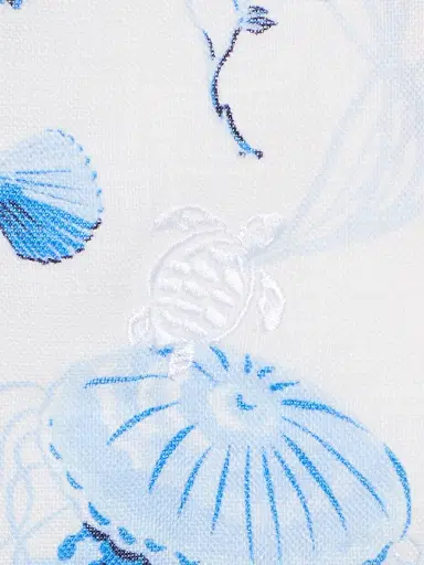 Vilebrequin Men's Medusa & Shells Linen Camp Shirt - Blanc - Size XL | Thumbnail 7 Vilebrequin Men's Medusa & Shells Linen Camp Shirt - Blanc - Size XL | Thumbnail 7