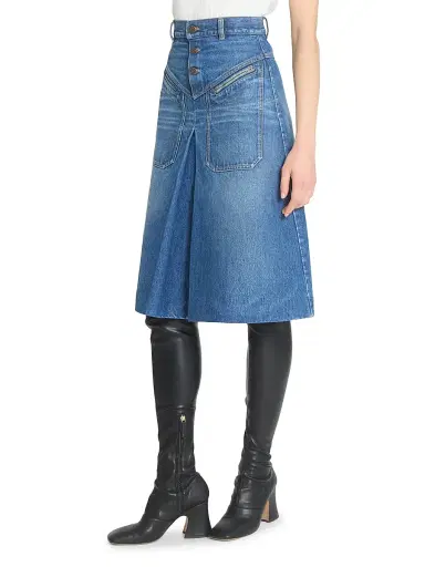 Chloé Women's Reverse Jean Denim Skirt - Hazy Blue | Thumbnail 4 Chloé Women's Reverse Jean Denim Skirt - Hazy Blue | Thumbnail 4