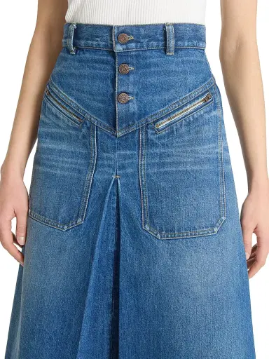 Chloé Women's Reverse Jean Denim Skirt - Hazy Blue | Thumbnail 6 Chloé Women's Reverse Jean Denim Skirt - Hazy Blue | Thumbnail 6