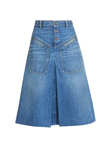 Chloé Women's Reverse Jean Denim Skirt - Hazy Blue | Thumbnail 1 Chloé Women's Reverse Jean Denim Skirt - Hazy Blue | Thumbnail 1