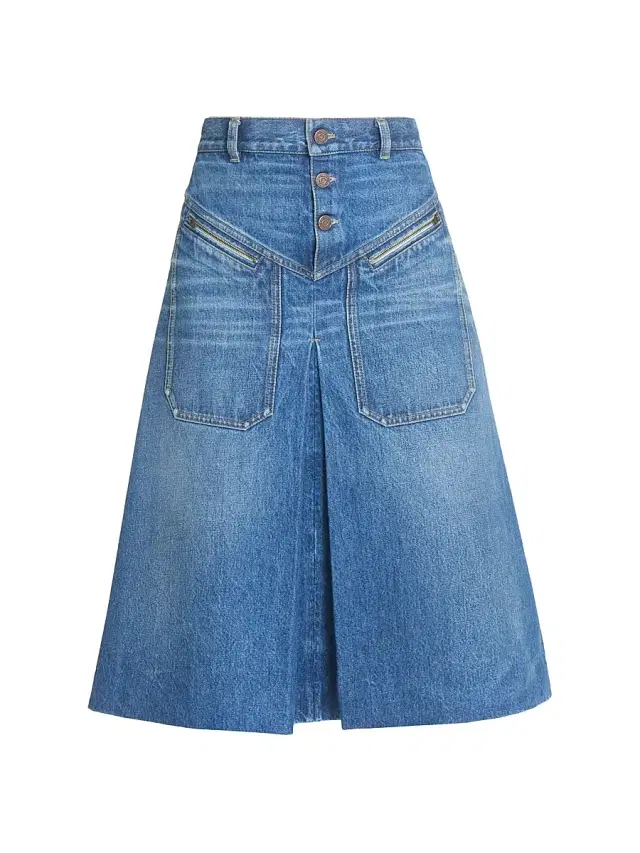 Women's Reverse Jean Denim Skirt - Hazy Blue