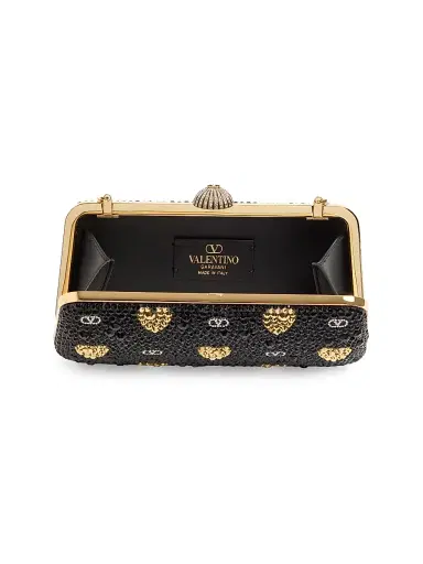 Valentino Garavani Women's Carry Secrets Minaudiere Clutch with Rhinestone | Thumbnail 6 Valentino Garavani Women's Carry Secrets Minaudiere Clutch with Rhinestone | Thumbnail 6