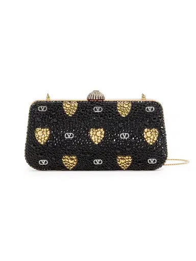 Valentino Garavani Women's Carry Secrets Minaudiere Clutch with Rhinestone | Thumbnail 1 Valentino Garavani Women's Carry Secrets Minaudiere Clutch with Rhinestone | Thumbnail 1