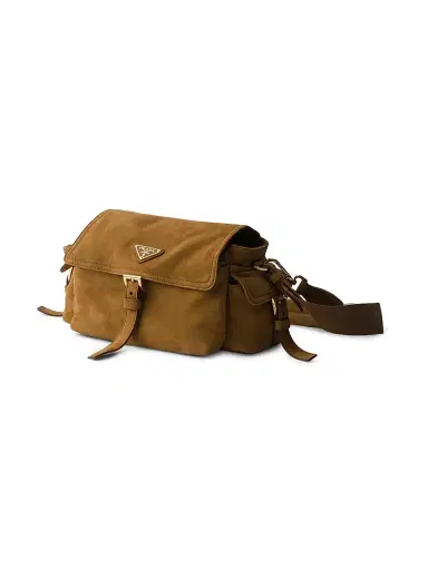 Prada Women's Explore Medium Suede Shoulder Bag - Brown | Thumbnail 4 Prada Women's Explore Medium Suede Shoulder Bag - Brown | Thumbnail 4