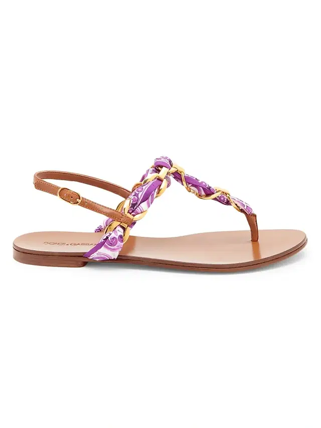 Women's Majolica Leather Sandals - Maiolica Viola