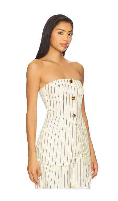 SIMONMILLER Mori Strapless Linen Top | Thumbnail 2