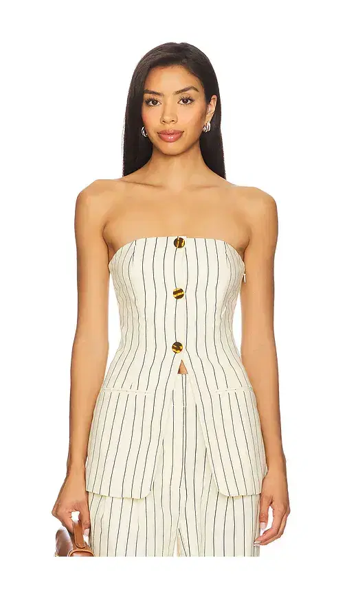 SIMONMILLER Mori Strapless Linen Top