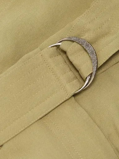 Ba&sh Women's Demie Belted Pleated-Front Shorts - Khaki - Size XL | Thumbnail 7