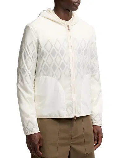 Moncler Men's Hoodie in Wool - White Green | Thumbnail 2
